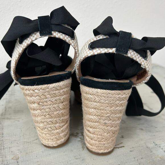 Paseart Espadrille platform wedge slides suede sandals summer minimalist 8 / 39 - Picture 6 of 14